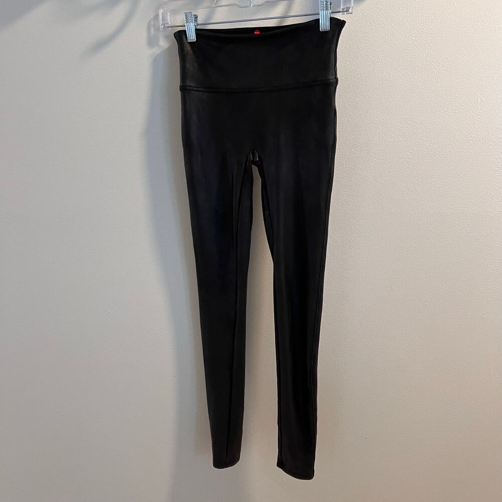 Spanx Black Faux Leather Leggings Size S